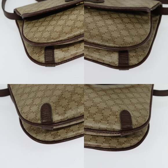 CELINE Macadam Canvas Shoulder Bag Beige Gold - Picture 10 of 13